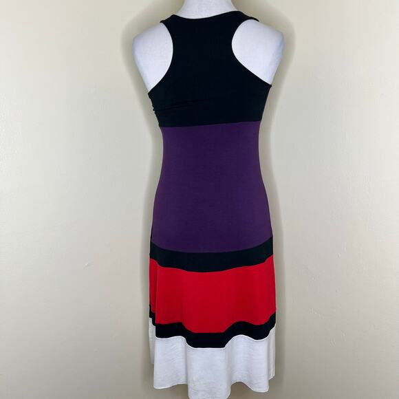 Charlotte Solnicki Tank Dress XS Colorblock Racerback Jersey Knit Knee Length - Picture 3 of 7